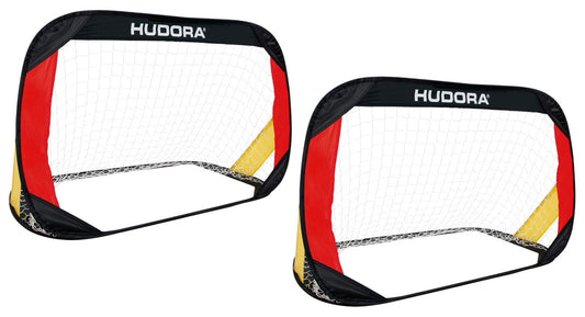 HUDORA Pop-Up Soccer Goal, set of 2, black/red/gold