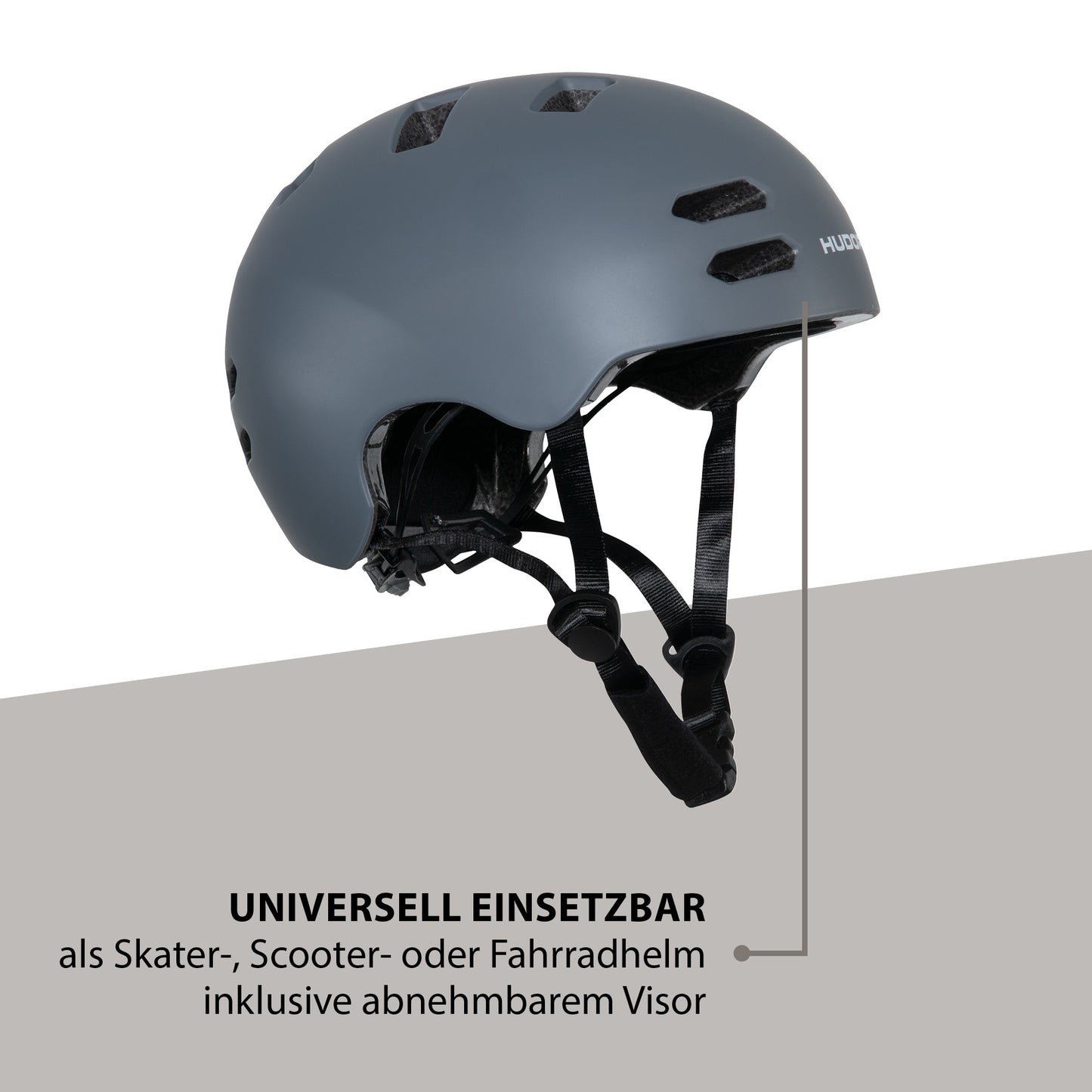 HUDORA Allround skater helmet, graphite 