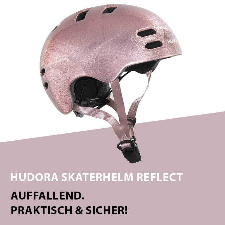 HUDORA skater helmet Reflect, rosé 
