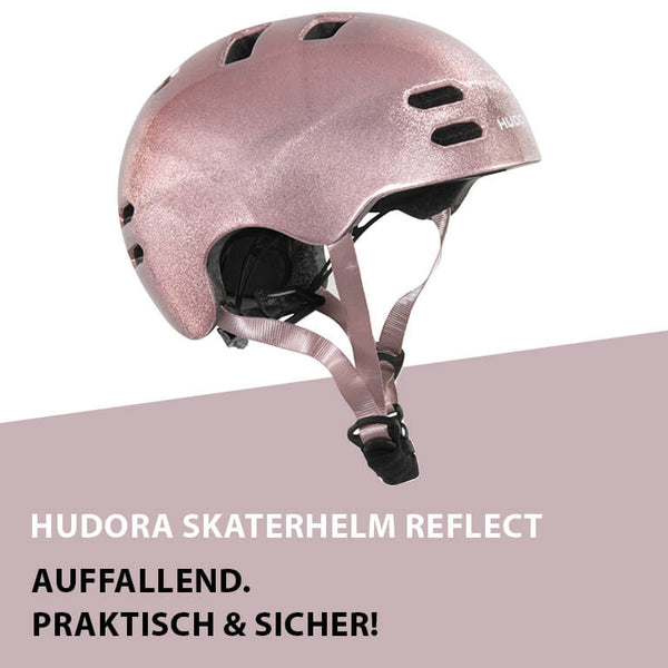 HUDORA Skaterhelm Reflect, rosé