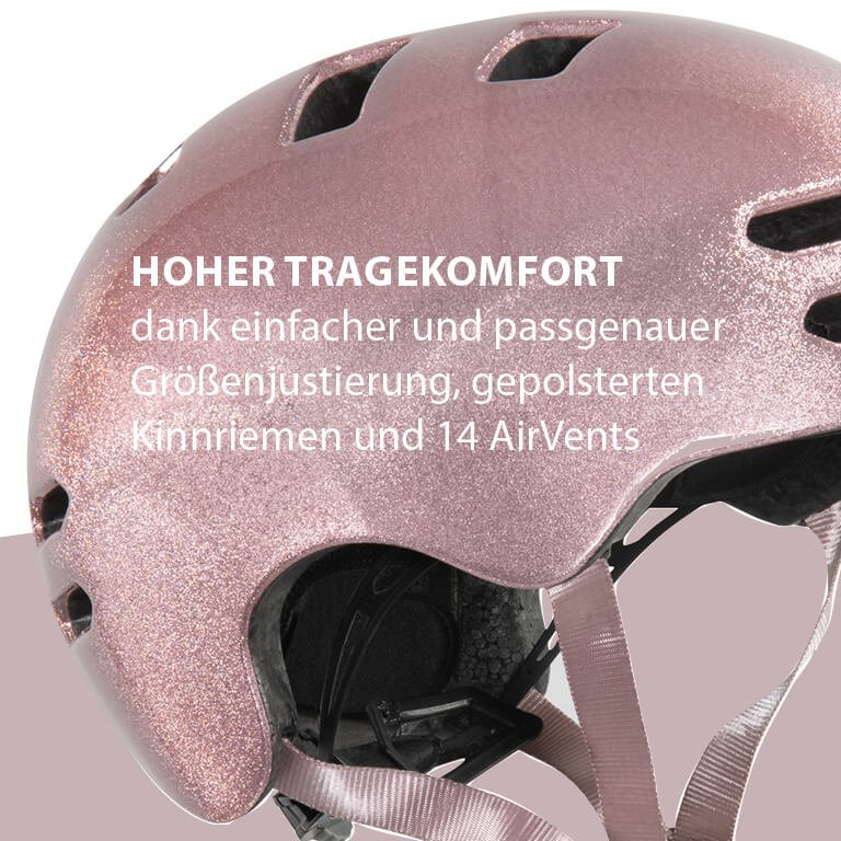 HUDORA skater helmet Reflect, rosé 