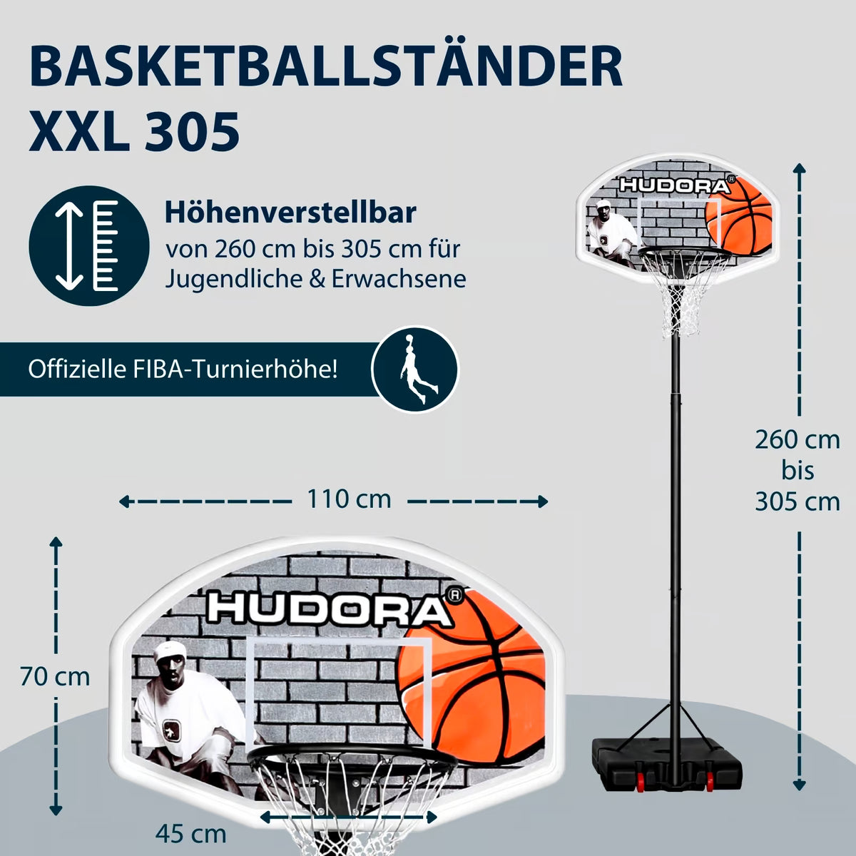 Playoff 205 du stand de basket HUDORA 