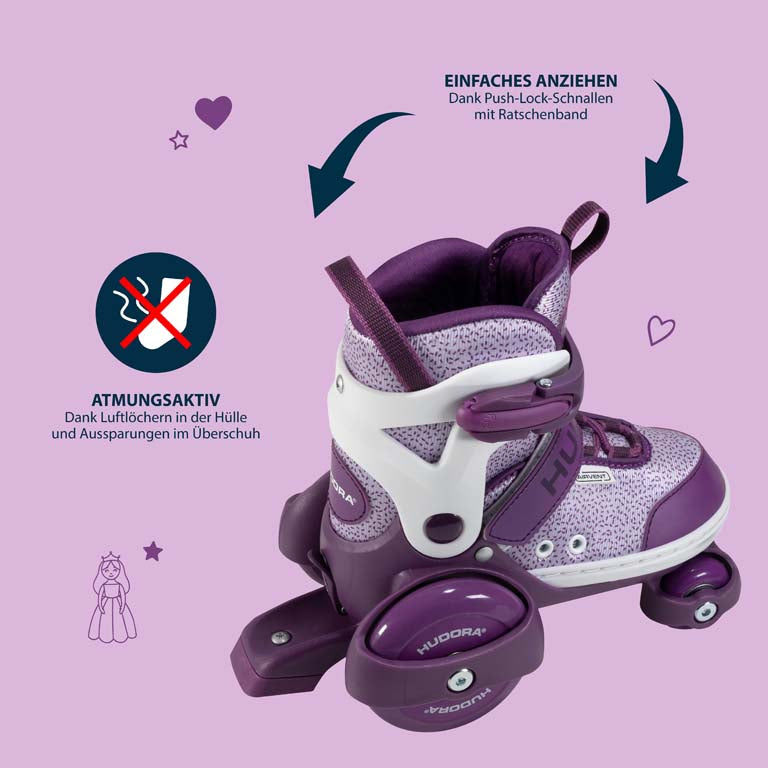 HUDORA roller skates My First Quad, lavender, size. 26-33