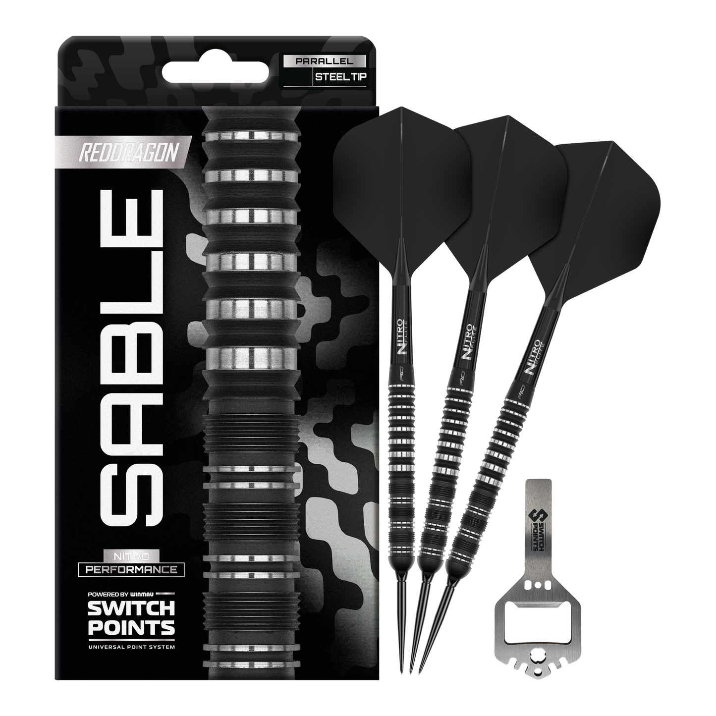 Red Dragon Sable Parallel Switch Point Steeldarts - 24g