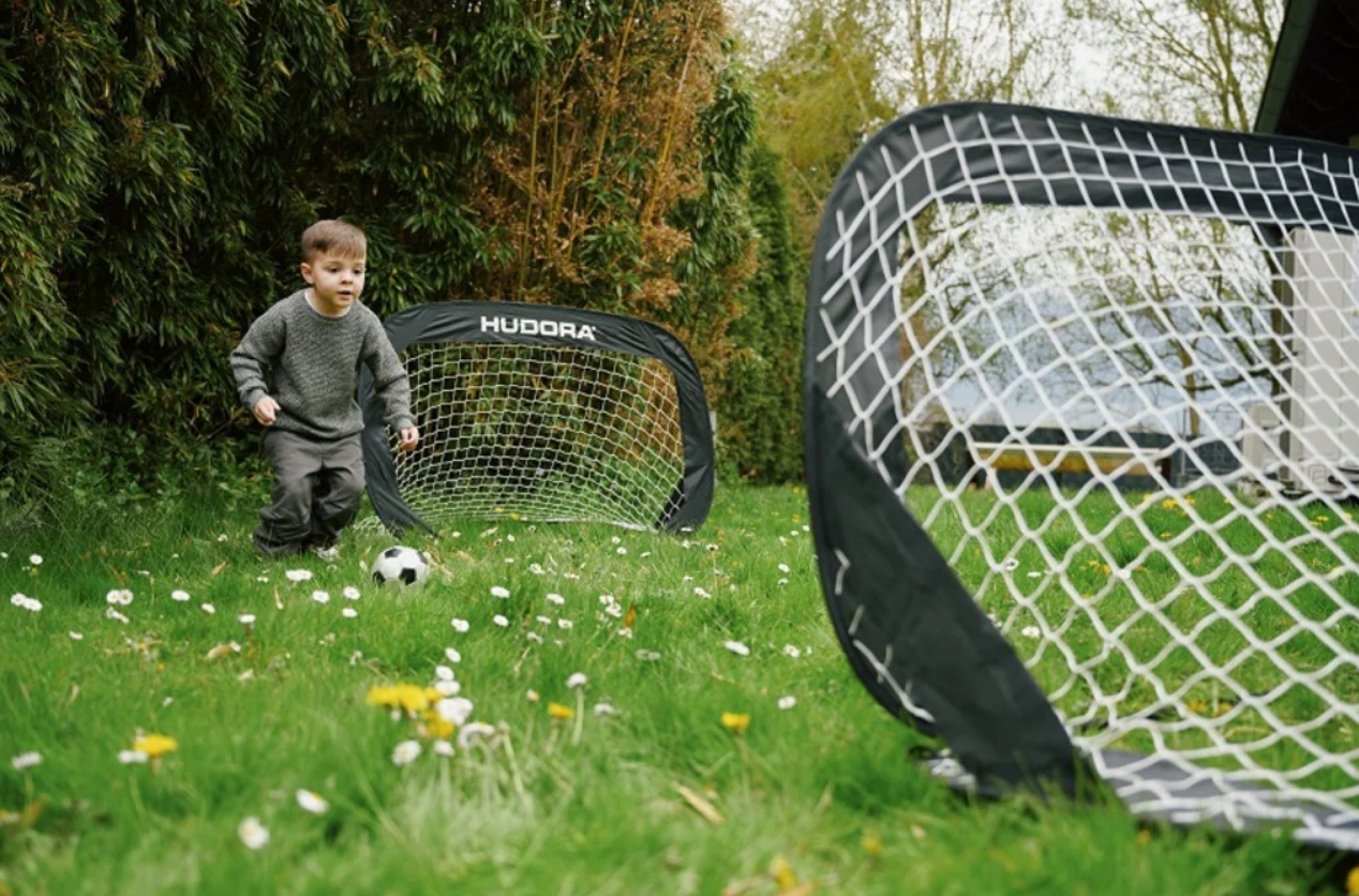 Pop-up soccer goal, set of 2, black