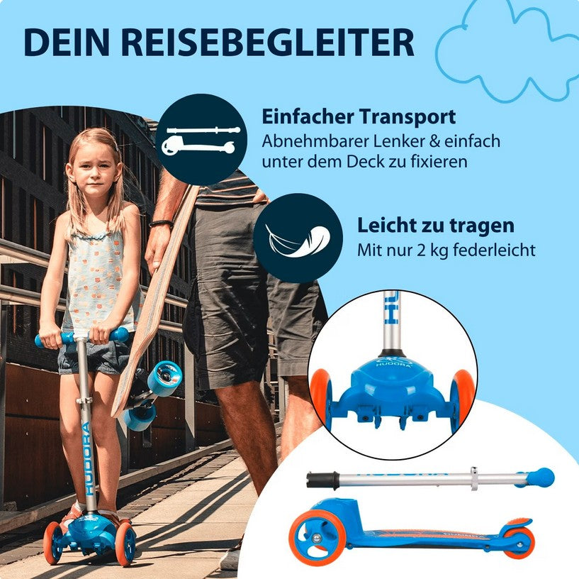 HUDORA Flitzkids 2.0 children's scooter, blue