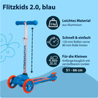 HUDORA Flitzkids 2.0 children's scooter, blue