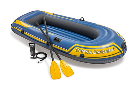 Inflatable boat for 2 people including air pump