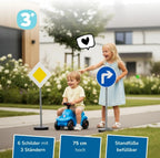 Verkehrszeichen für Kinder - 6 Straßenschilder - 75 cm hoch