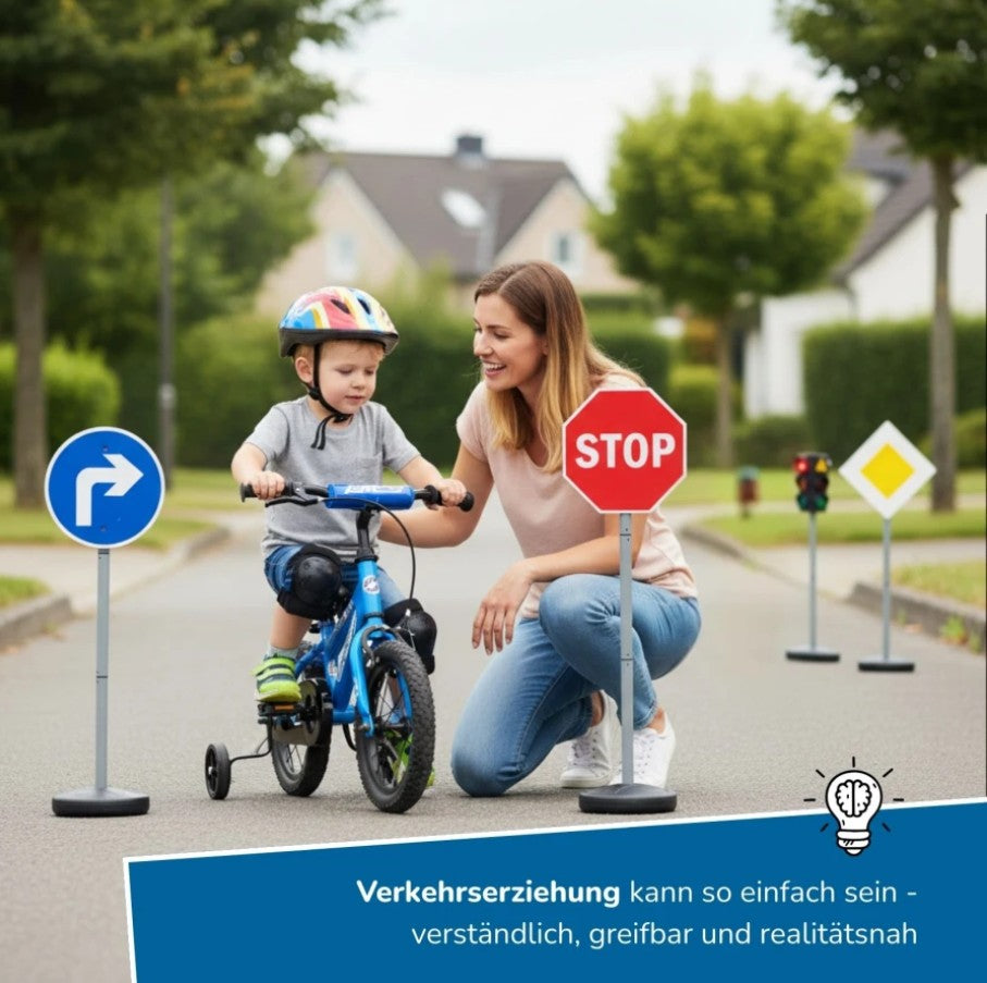 Verkehrszeichen für Kinder - 6 Straßenschilder - 75 cm hoch