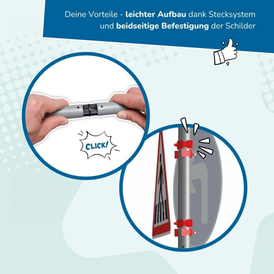 Verkehrszeichen für Kinder - 6 Straßenschilder - 75 cm hoch