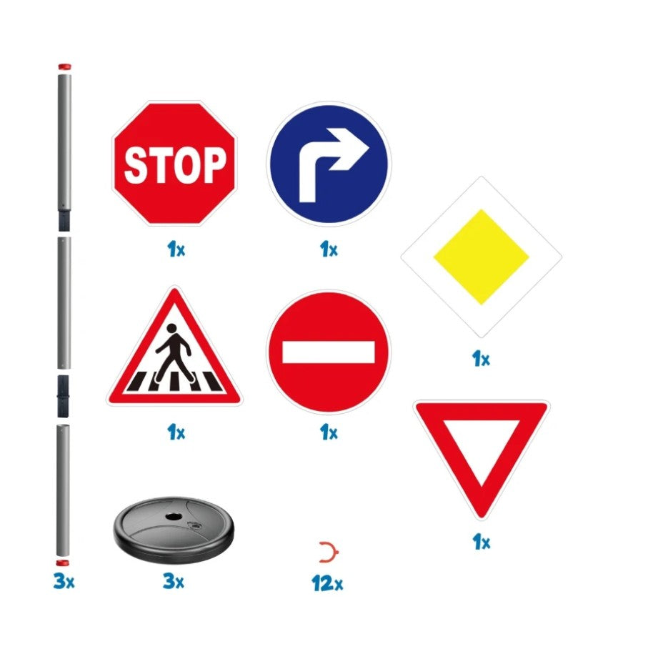 Verkehrszeichen für Kinder - 6 Straßenschilder - 75 cm hoch