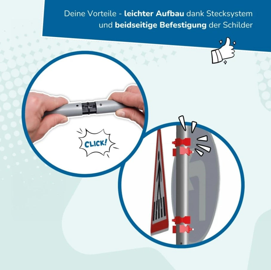 Verkehrszeichen für Kinder - XXL-Verkehrsset - 10 Straßenschilder - 75 cm hoch
