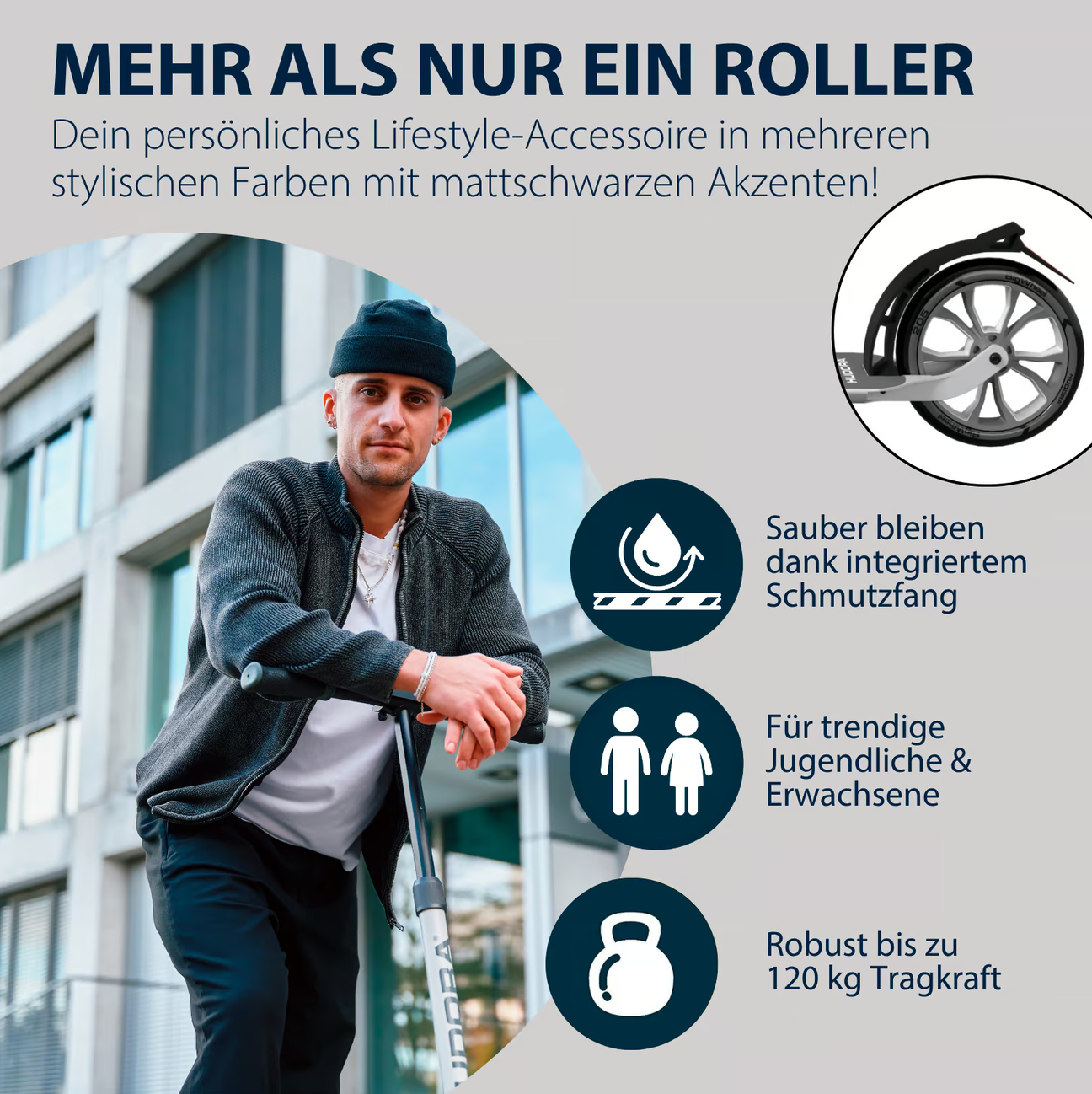 HUDORA BigWheel 230 Advanced, Scooter verschiedene Farben, B-Ware