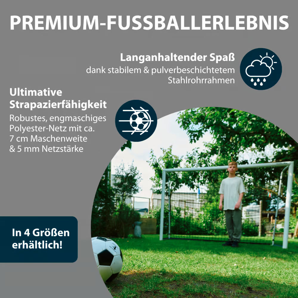 HUDORA Fußballtor Advanced White, verschiedene Größen (B-Ware)
