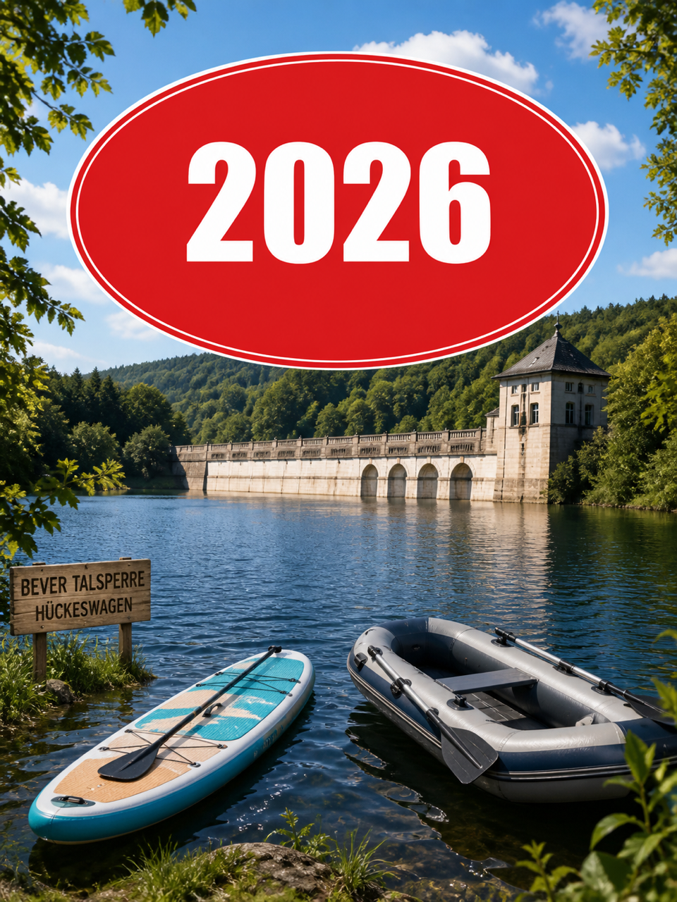 Wupperverband annual badge for SUP (Stand Up Paddling), canoes &amp; inflatable boats